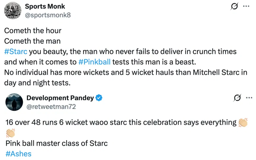 Fan comments [Source: @sportsmonk8, @retweetman72, /X.com]