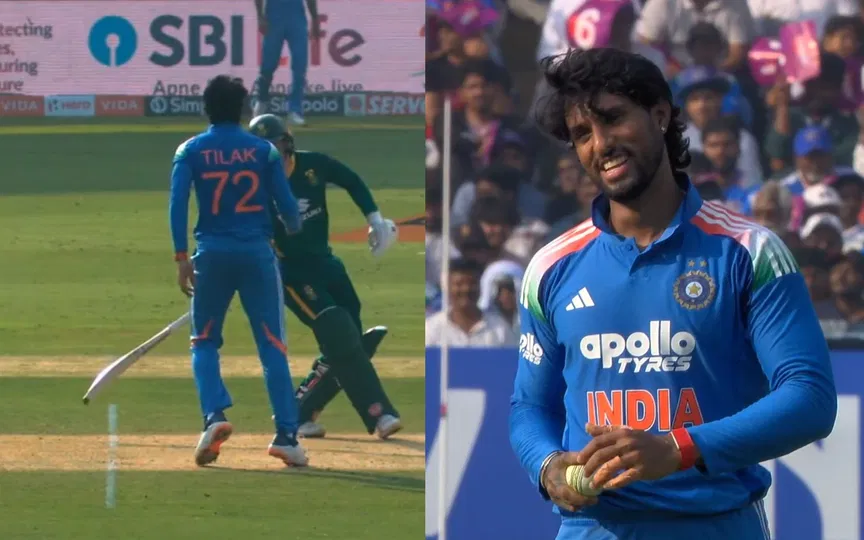 Tilak Varma warns Breetzke with 'Mankad' threat; grins widely after mock attempt