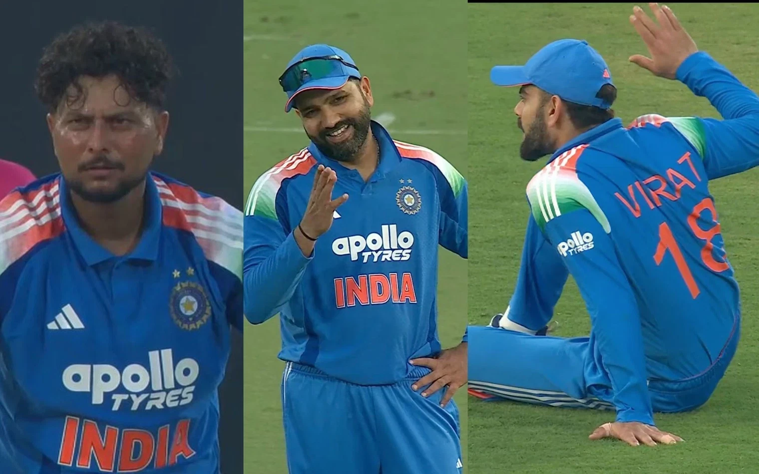 Image for Virat Kohli, Rohit Sharma's reaction steals the show at Kuldeep's weird appeal