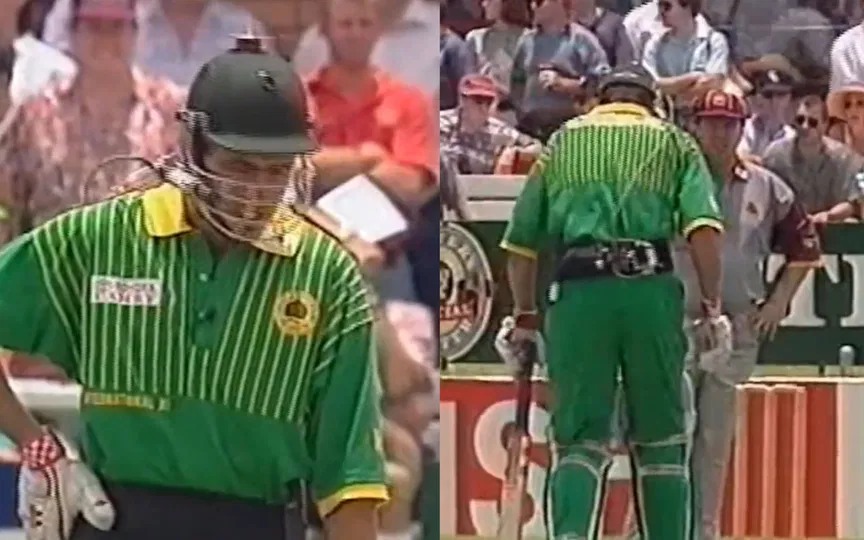 Cronje at the pitch with the camera [Source: From Ashes to Archive/YouTube.com]