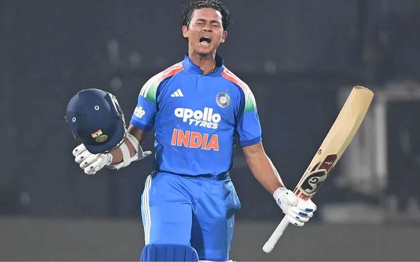 Jaiswal slammed his 1st ODI ton [Source: AFP]