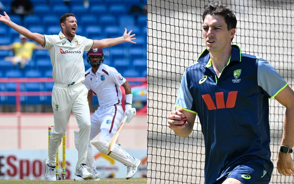 Josh Hazlewood and Pat Cummins [Source: AFP]