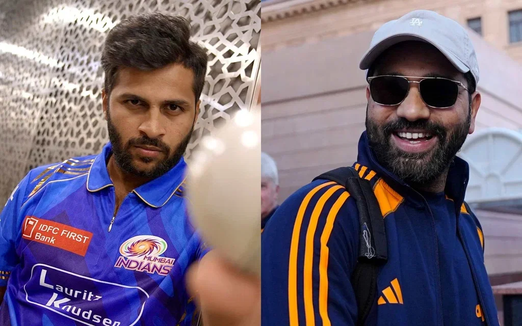 Shardul Thakur and Rohit Sharma [Source: @CricCrazyJohns/X.com]