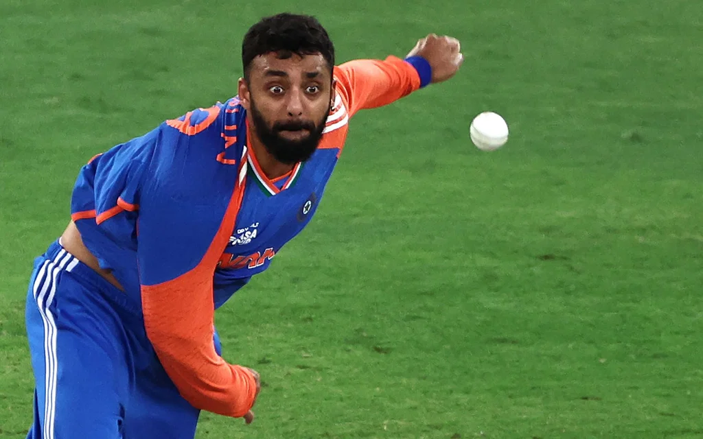 Varun Chakaravarthy's T20I stats vc SA (Source: AFP)