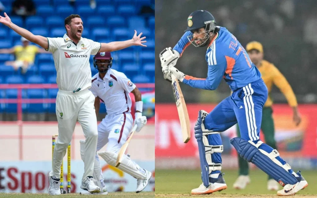 Josh Hazlewood and Tilak Varma [Source: AFP]