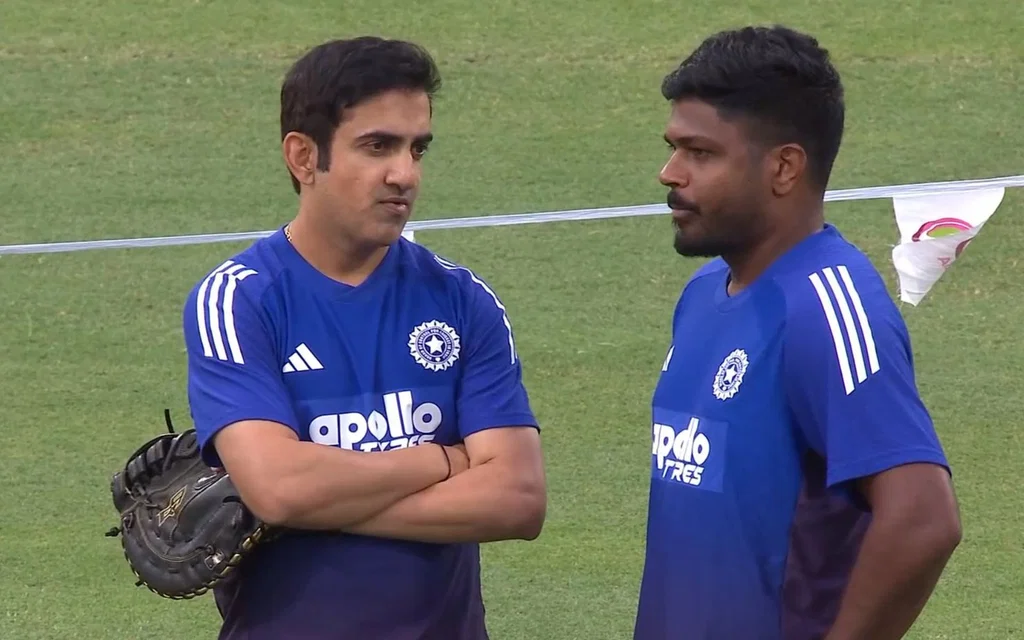 Sanju Samson With Gautam Gambhir (Source: @CricCrazyJohns/x.com)