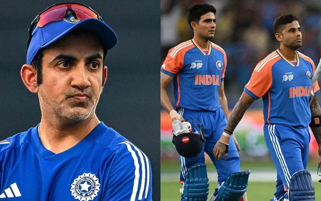 Gautam Gambhir (L) , Shubman Gill (2R), and Suryakumar Yadav (R) (Source: AFP) 