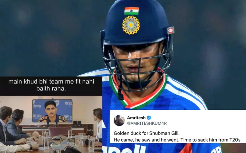 "Unlimited quota, time to sack": Shubman Gill torn apart by fans after duck in 2nd T20I "Unlimited quota, time to sack": Shubman Gill torn apart by fans after duck in 2nd T20I