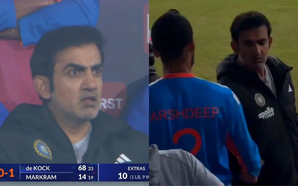 Gautam Gambhir and Arshdeep Singh's intense moment (Source: AFP)