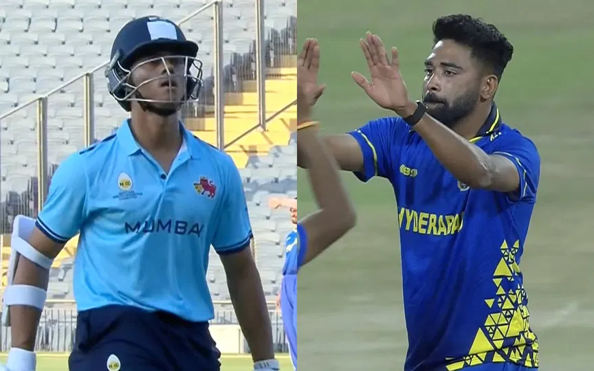 Siraj shines, Yashasvi Jaiswal fails as Hyderabad destroy Mumbai in SMAT super league Siraj shines, Yashasvi Jaiswal fails as Hyderabad destroy Mumbai in SMAT super league