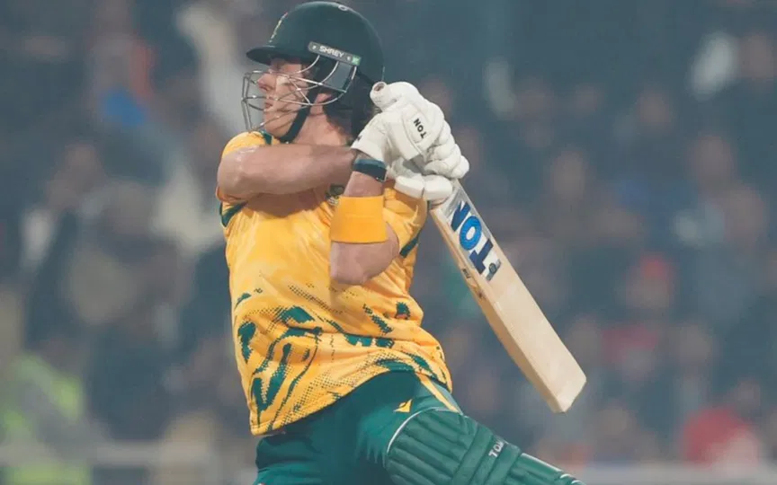 Dewlad Brevis during a T20I game (Source: ProteasMenCSA/X)