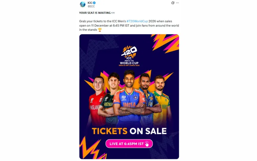ICC's promotional poster on their official social media handle [Source: Screengrab]