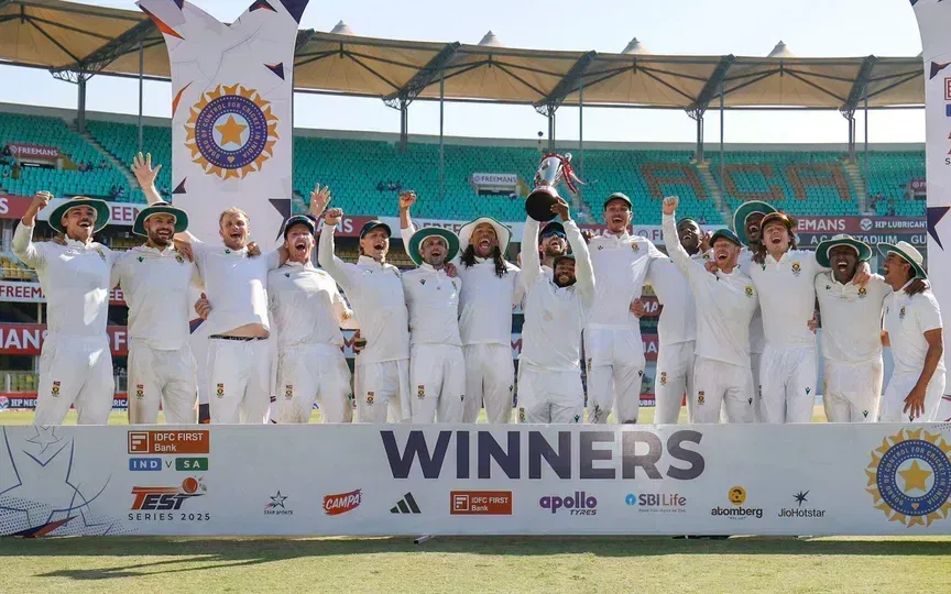South Africa won the Test series in India [Source: @ProteasMenCSA/x]
