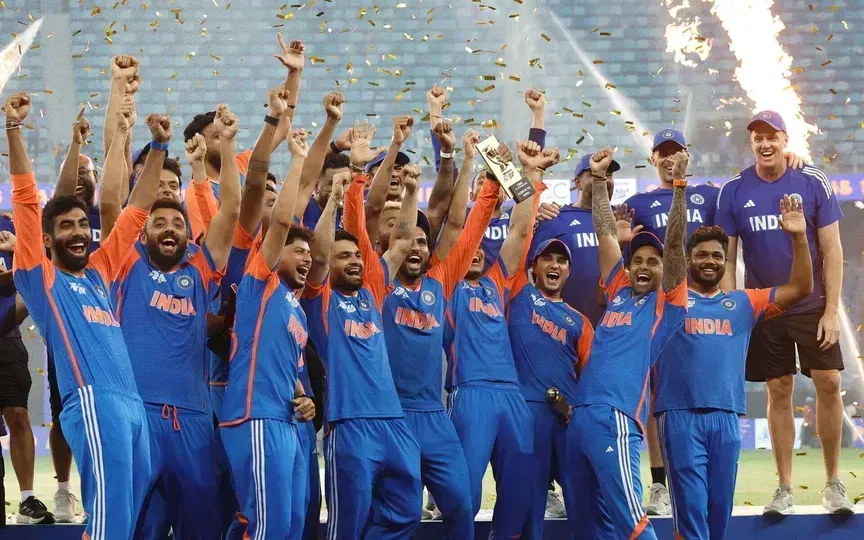 India celebrating 2025 Asia Cup win [Source: @BCCI/x]