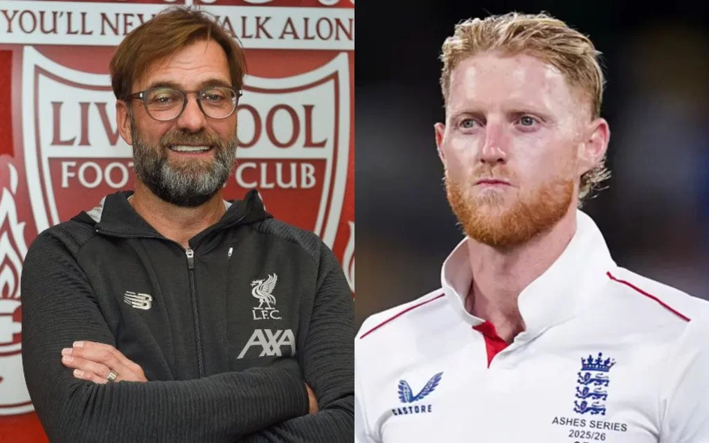 Jurgen Klopp and Ben Stokes [Source: @OnThisDayReds, @ScrabbIit/x.com]