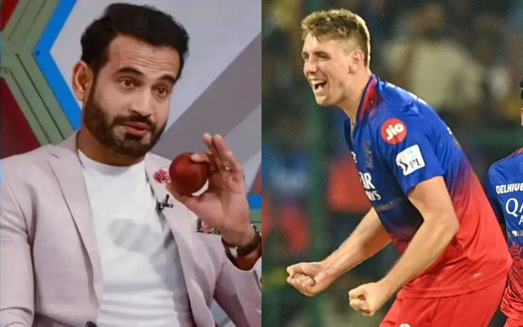 Irfan Pathan and Cameron Green [Source: @nayzey008/x, AFP]