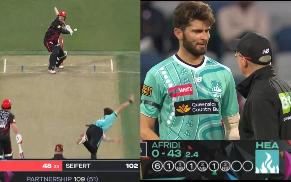 Shaheen Afridi bowls 3 no balls on BBL debut (Screengrab from @SportsDigestHi's X post)