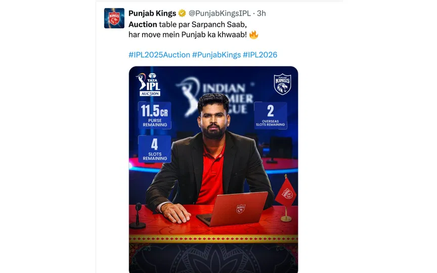 PBKS tweet [Source: @PunjabKingsIPL/X.com]