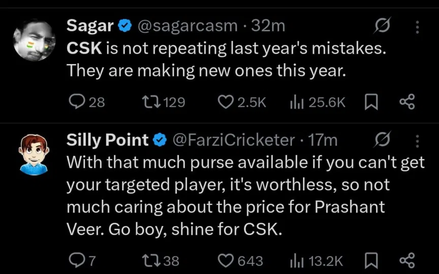 TR on CSK auction. [Source - x.com]