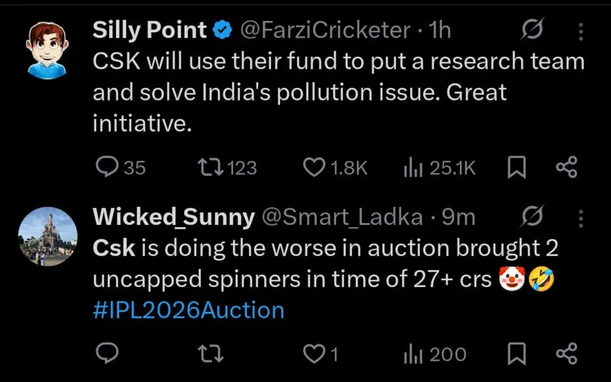 TR on CSK auction. [Source - x.com]