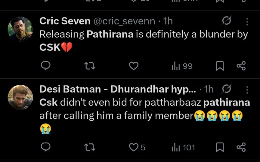 TR on CSK auction. [Source - X.com]