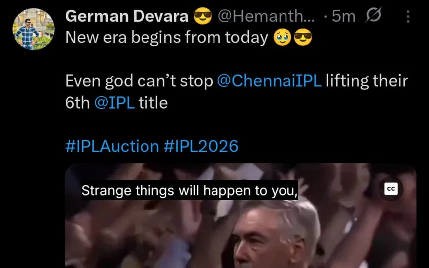 TR on CSK auction. [Source - X.com]