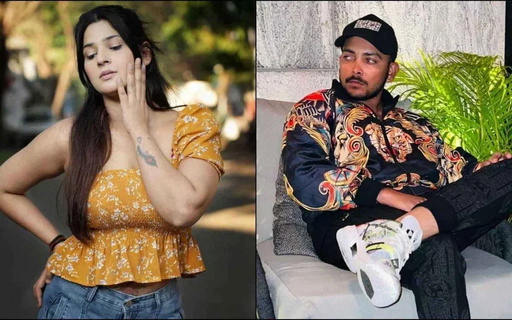 Prithvi Shaw and Sapna Gill (Source:@sandeshnews,x.com)