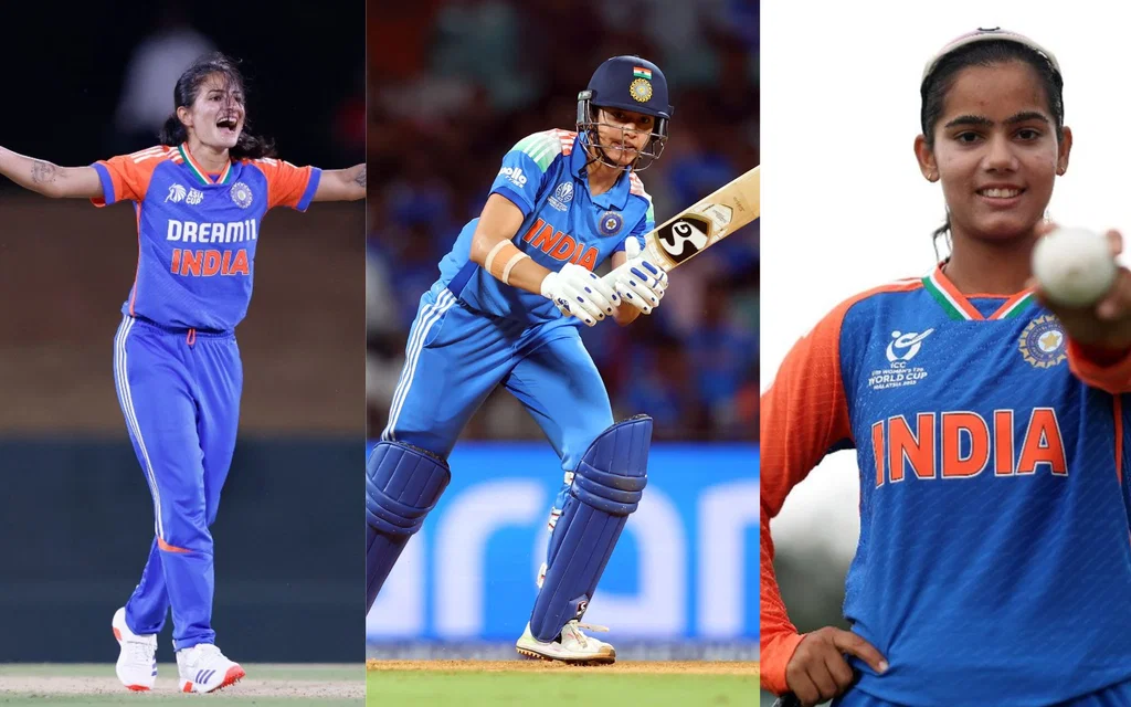 Renuka Singh Thakur, Smriti Mandhana, Vaishnavi Sharma [Source: X/@BCCIWomen]