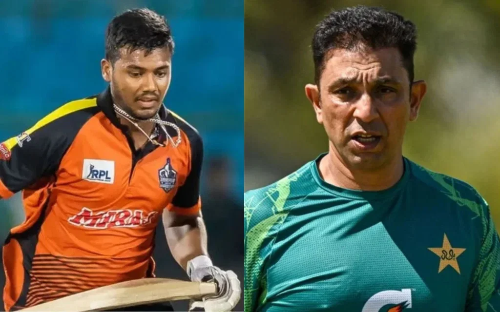 Kartik Sharma and Azhar Mahmood [Source: @Sportskeeda, @MuzamalDhother/x]