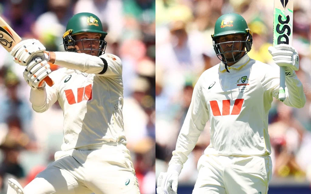 Alex Carey and Usman Khawaja [Source: @cricketcomau/X]