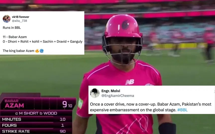 "Once a cover drive, now a cover-up": Babar Azam mocked after another BBL howler