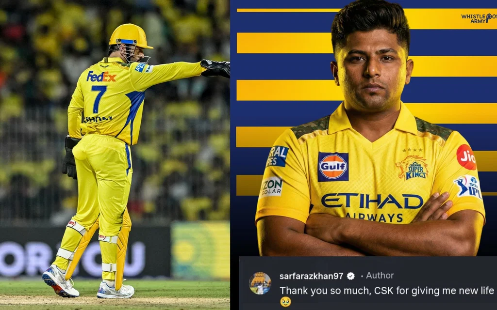 Sarfaraz Khan's IPL comeback (Source:AFP and @CSKFansOfficial,x.com)