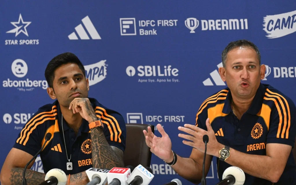 Suryakumar Yadav and Ajit Agarkar (Source: AFP)