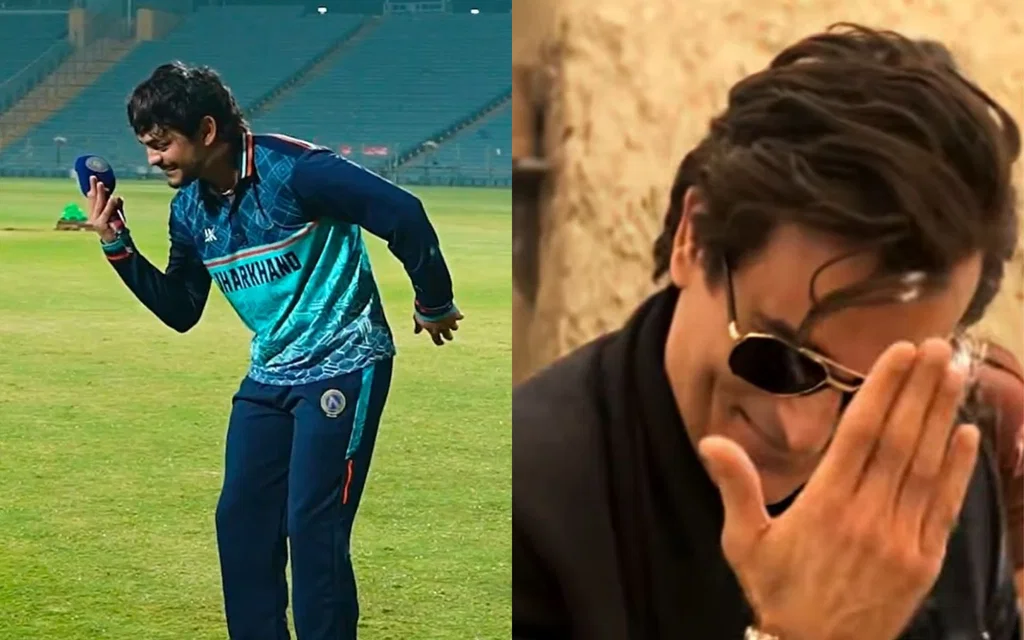 Ishan Kishan recreates viral Dhurandhar step by Akshaye Khanna [Source: @mufaddal_vohra/X]