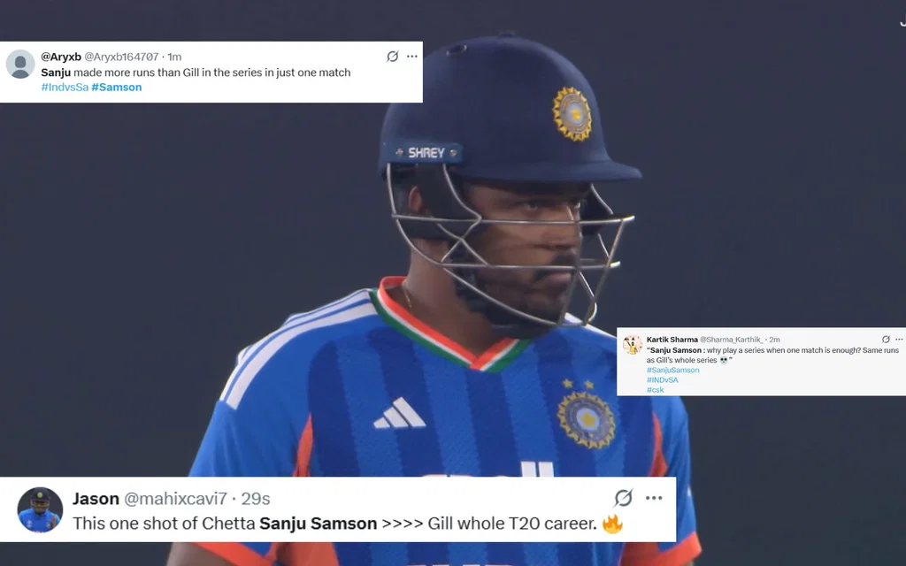 Sanju Samson played a quickfire in Ahmedabad [Source: @araham_gill/X, Screengrab]