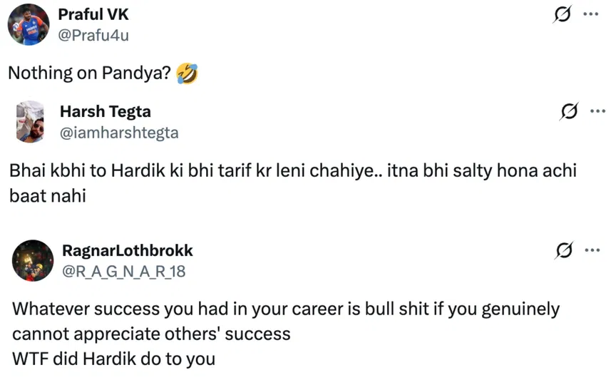 Fan tweets [Source: @Prafu4u, @iamharshtegta, @R_A_G_N_A_R_18/X.com]