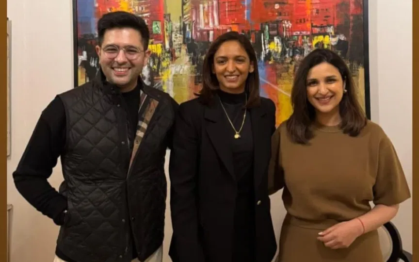Parineeti Chopra, Raghav Chadha host World Cup winner Harmanpreet Kaur for special night