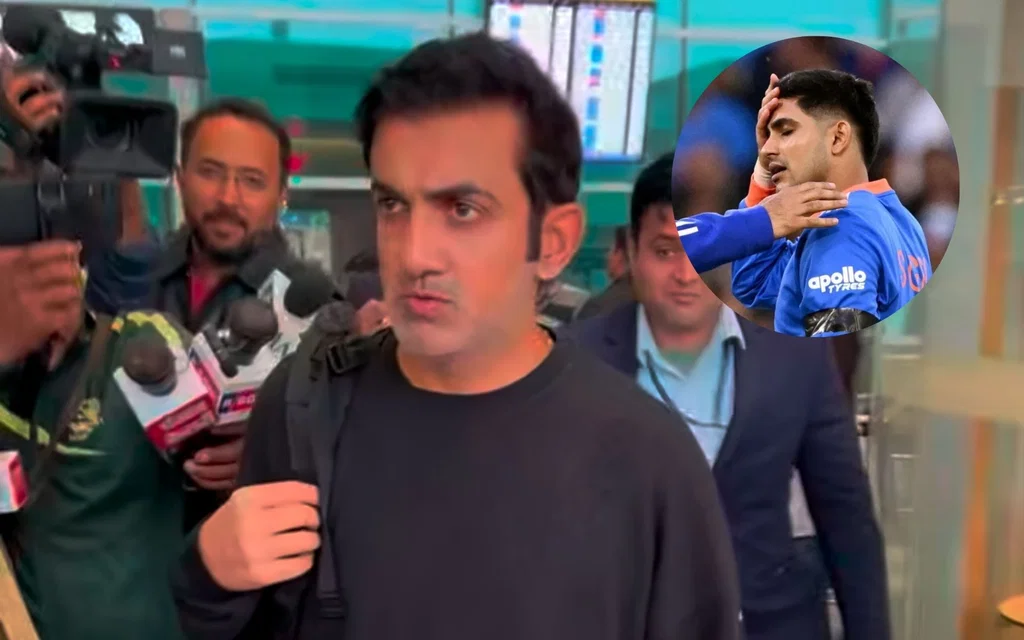 Gautam Gambhir at Delhi airport. [Source - @spottoday/AFP]