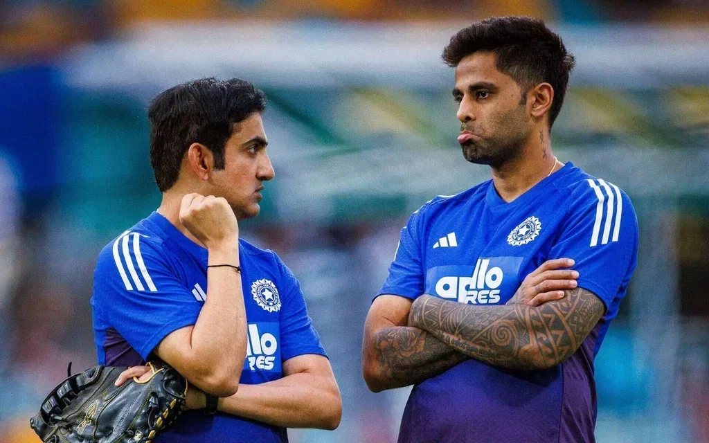 India head coach Gautam Gambhir (L) and captain Suryakumar Yadav (R) (Source: AFP)