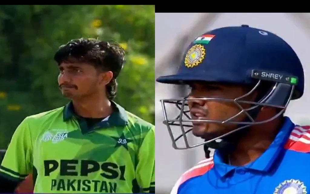 The heated clash between Ayush Mhatre and Ali Raza (Source: @ivkev2006s/x.com)
