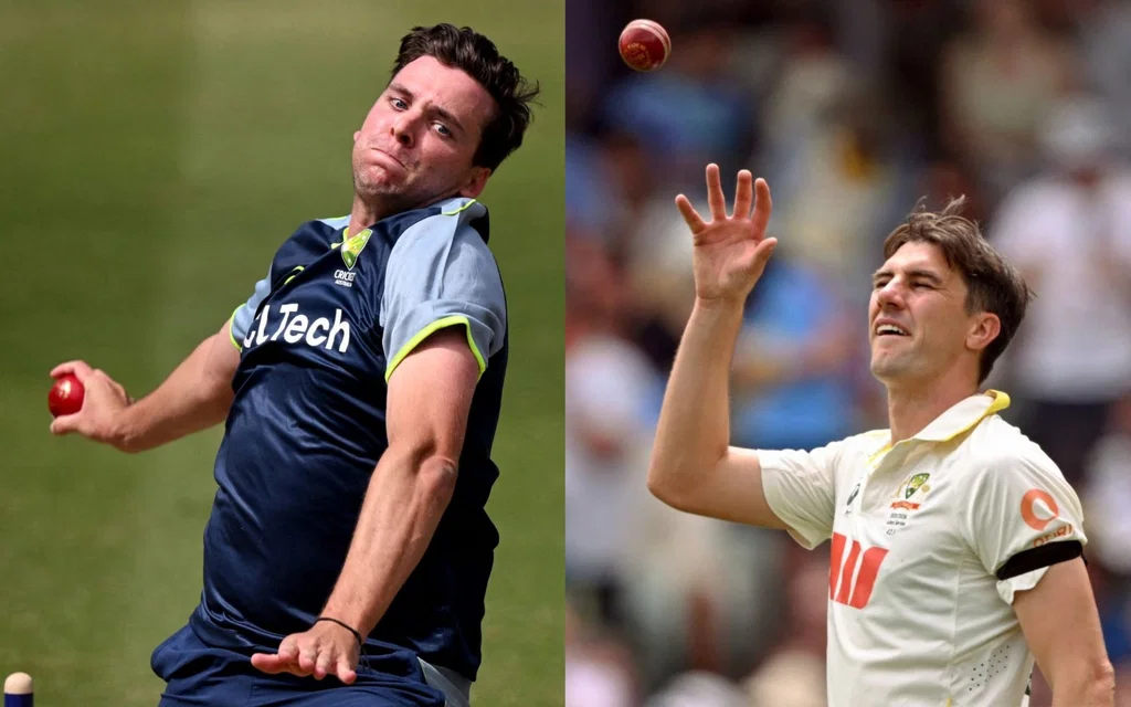 Jhye Richardson and Pat Cummins for Australia - (Source: AFP)