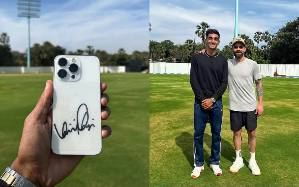 Virat Kohli signs autograph on iPhone. [Source - @ritwikmpathak/instagram]