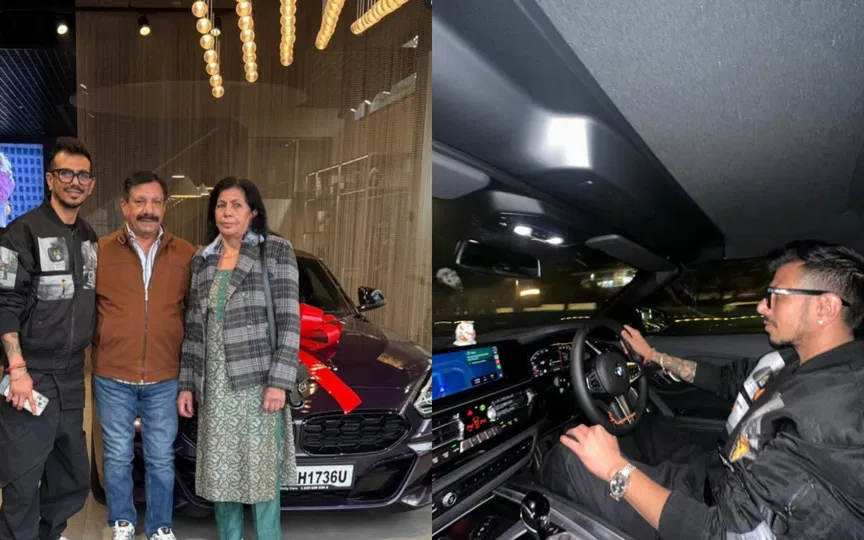 Yuzvendra Chahal flaunts a ₹1.06 Cr BMW car beside his parents