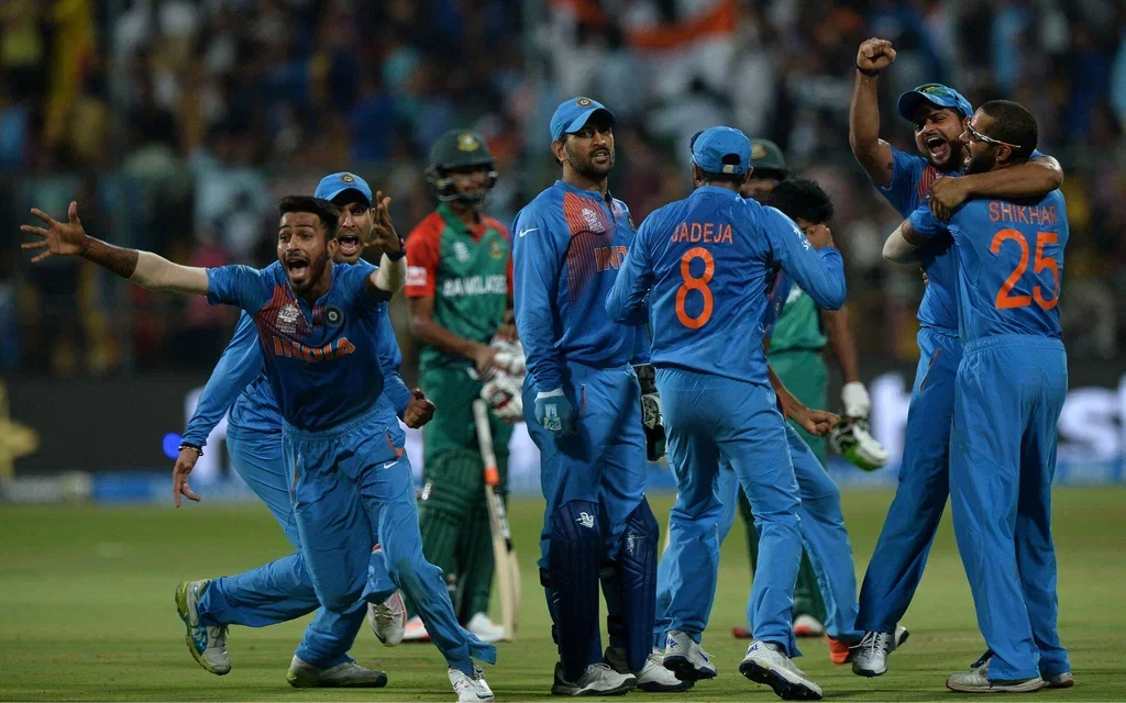 India's reaction after win vs Bangladesh (Source: AFP Photos)