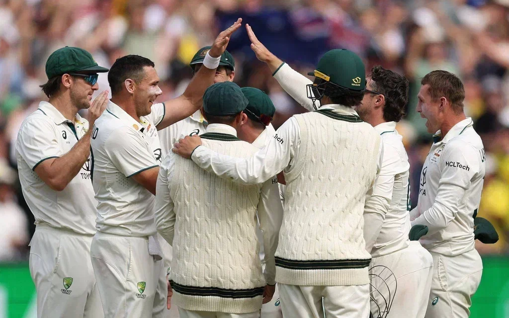 Australia celebrate win against India in Boxing Day Test, 2024 (Source: X)