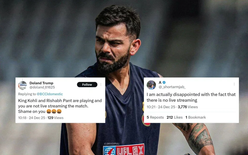 TR on BCCI not streaming Kohli's match. [Source - x.com]