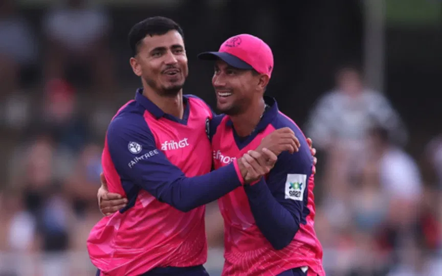 Mujeeb ur Rahman and Bjorn Fortuin (Source: @PaarlRoyals/X)