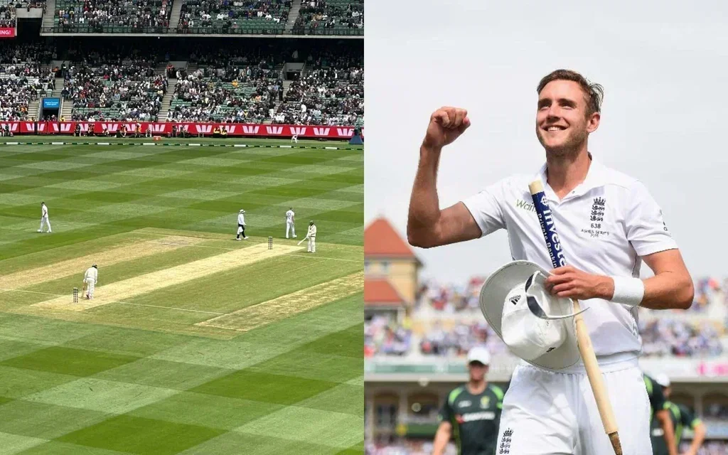 Broad on MCG pitch (Source: @smwright1965/x.com, @ICC/x.com)