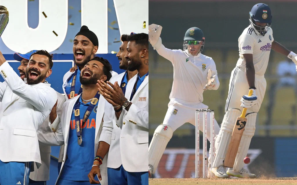 India's Champions Trophy Win (L), India's Test Defeat against SA (R) (Source: AFP)