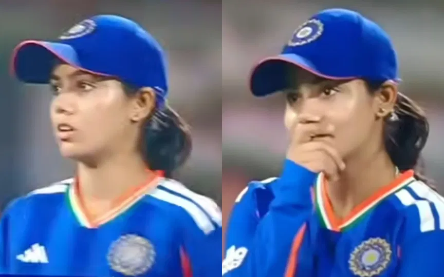 Vaishnavi Sharma caught abusing on camera, funny reaction steals the show in 4th T20I Vaishnavi Sharma caught abusing on camera, funny reaction steals the show in 4th T20I